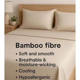 Trance Home Linen Navy Blue Bamboo 300 TC Double King Bedsheet Set-2.74 m x 2.74 m image 4