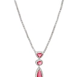 TRINK Rhodium-Plated American Diamond Studded Jewellery Set image 2