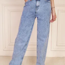 VBEAUTI Women Comfort Straight Fit High-Rise Acid Wash Stretchable Jeans-picture-24