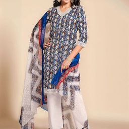 anouk rustic Anouk Women Ethnic Motifs Embroidered Kurta with Palazzo & Dupatta-picture-22