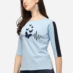SZN Women Blue Graphic Tops-picture-41
