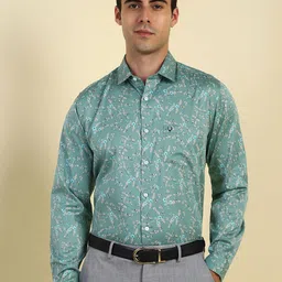 Allen Solly Men Slim Fit Floral Printed Pure Cotton Formal Shirt-picture-33