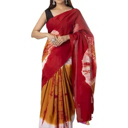 Pinkcity Trade World Maroon Pure Cotton Ikat Sarees-picture-1