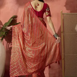 Desi Fusion Woven Design Zari Saree image 2