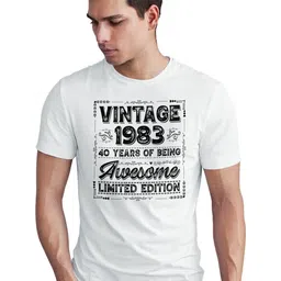 Seekbuylove Vintage 1983 Typography Printed Pure Cotton Bio Finish T-shirt-picture-33