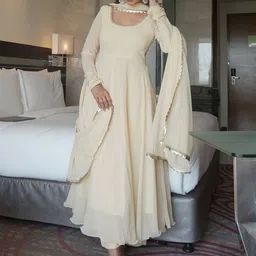 AG TEXTILE Women Empire Gotta Patti Chanderi Silk Kurta with Trousers & With Dupatta image 5