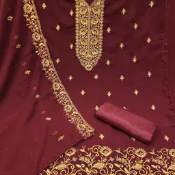 SYS Brand - Shop Your Style Floral Embroidered Unstitched Dress Material image 2