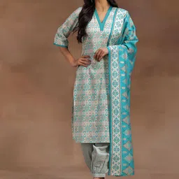 Libas Ethnic Motifs Printed Pure Cotton Straight Kurta with Salwar & Dupatta-picture-44