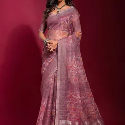 Mitera Embellished Zari Linen Blend Saree-picture-39