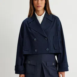 Koton Women Solid Crop Tailored Jacket-picture-26