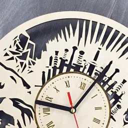 QEZNEF Beige Solid Traditional Wall Clock image 5