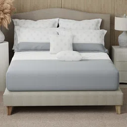 Boutique Living India Grey & White Printed 400TC Cotton King Bedsheet Set 2.74 m x 2.74 m-picture-27