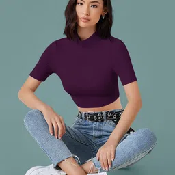 dream beauty fashion Dream Beauty Women High Neck Fitted Top-picture-10
