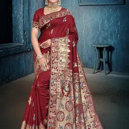 KCPC BANDHANI Woven Design Lightweight Saree image 2