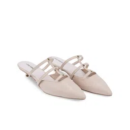 Lino Perros Solid Kitten Heel Open Back Mules-picture-16