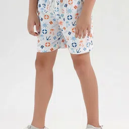 CHILINS Boys Floral Printed Regular Fit Mid-Rise Cotton Bermuda Shorts image 3