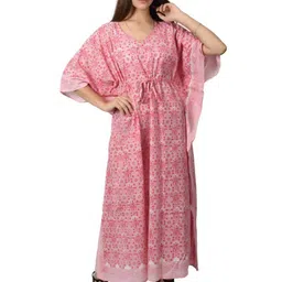 Fabric Venue Floral Print Flared Sleeve Kaftan Maxi Dress-picture-16