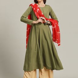 Anouk Rustic Women Embroidered Thread Work Crepe Anarkali Kurta-picture-26