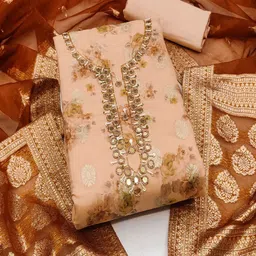 ASISA Embroidered Art Silk Unstitched Dress Material-picture-37