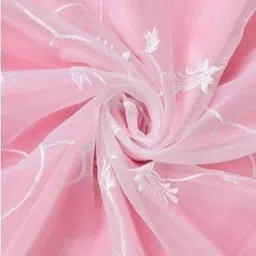 Aura Pink & White 2 Pieces Embroidered Window Curtain image 3