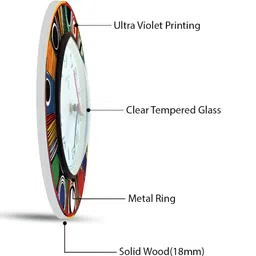 OLIVE TREE White & Black Printed Round Shaped Contemporary Wall Clock image 5