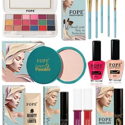 FOPE Set Of 14 Foundation Compact Mascara Lipstick Nail Polish & Brush Set-picture-40