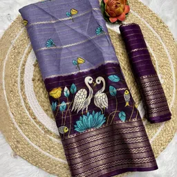 RegalDrapes Ethnic Motifs Printed Saree With Unstitched Blouse Piece-picture-24