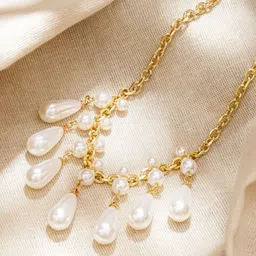 Rubans Voguish 18K Gold-Plated Pearls Beaded Statement Necklace-picture-36
