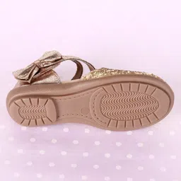 Babyoye Party Wear Studded Belly Shoes Bow Applique - Golden image 5