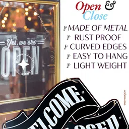 eazy wagon Black & White Metal Plates - Open & Close Wall Hanging image 4