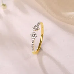 Mia by Tanishq Women 14 KT Gold Twin Star Finger Ring 1.43 g-picture-17