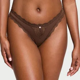 Victoria's Secret Low-Rise Lace-Trim Thongs Brief-image-4