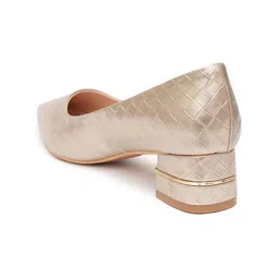 Sherrif Shoes Women Textured Block Heel Pumps image 3