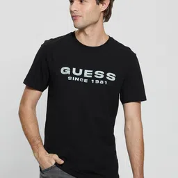 GUESS Men Typography Printed Round Neck Cotton T-shirt-picture-36