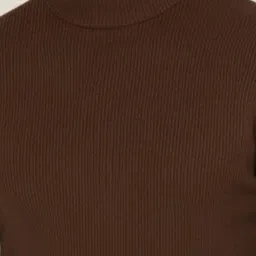 CLAFOUTIS Striped Self Design Turtle Neck Slim Fit T-shirt image 3