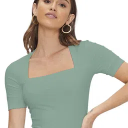 BAESD Women Solid Square Neck Top-picture-19