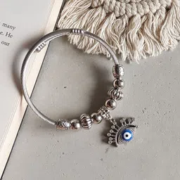 Octagon hub Unisex Brass Silver-Plated Charm Bracelet-picture-28