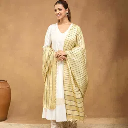 Fabindia Striped Embroidered Thread Work Dupatta-picture-39