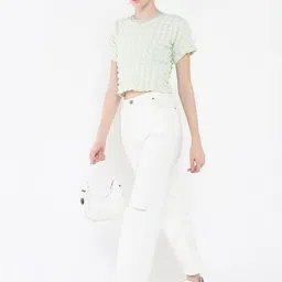 SHOWOFFFF Smocked Crop Top image 5