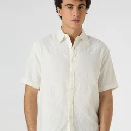 JOHN WATSON Men Classic Fit Textured Spread Collar Cotton Casual Shirt-picture-28