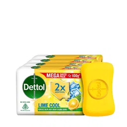 Dettol Set of 4 Lime Cool Bathing Soap Bar with 2x Menthol - 100g each image 1