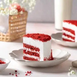 Red Velvet Fresh Cream Cake With Heart Shaped Topper 500Gm image 4