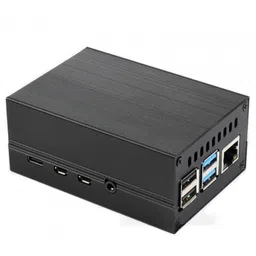 Stripe Aluminum Cooling Case for Raspberry Pi 4, Built-In Active Radiator with Fins image 1
