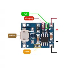 TP4056 1A Li-Ion Lithium Battery Charging Module - Micro B USB image 4