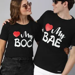 BRATMA Women Black Printed Round Neck Pure Cotton T-shirt-image-24