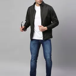 Dennis Lingo Men Black Lightweight Bomber Jacket-image-36