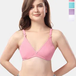 Fabme Women Cotton Solid Bra Half Coverage image 1