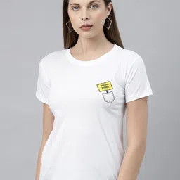 BRATMA Women White Printed Round Neck T-shirt-picture-16