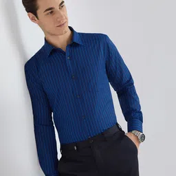 Park Avenue Slim Fit Opaque Striped Cotton Formal Shirt-image-71