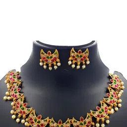Anujeet Fashion Hub Stone-Studded & Beaded Jewellery Set-picture-24